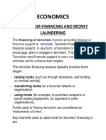 Economics: Terrorism Financing and Money Laundering