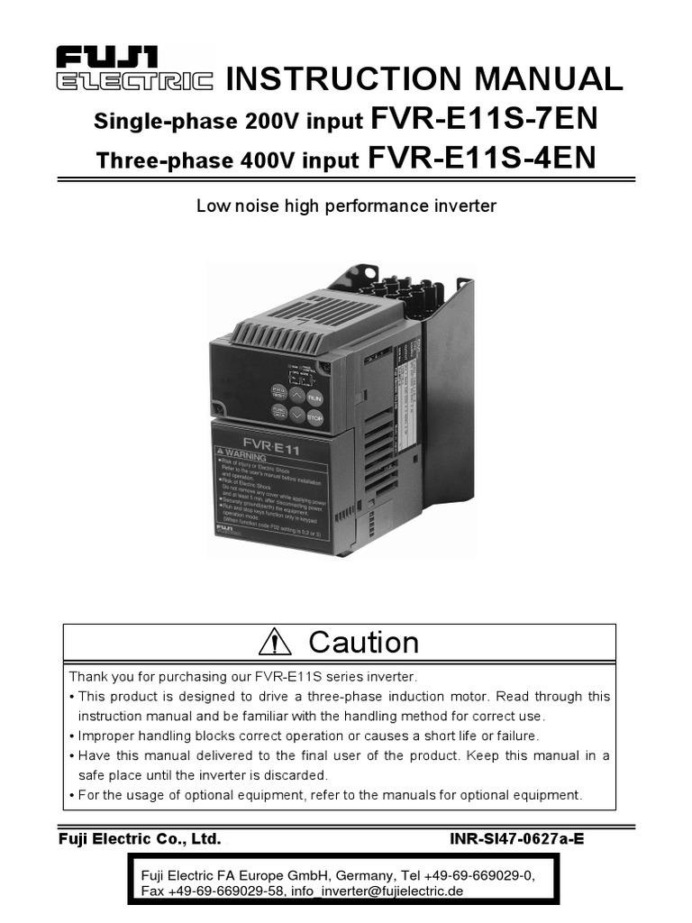 FVR-E11S Inverter User Manual | PDF | Power Inverter | Humidity