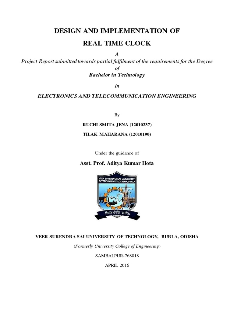 Real-Time Clock Design with Arduino | PDF | Digital Electronics ...