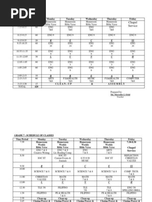 Daily Schedule