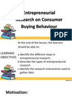 Entrepreneurial Research On Consumer Buying Behaviour