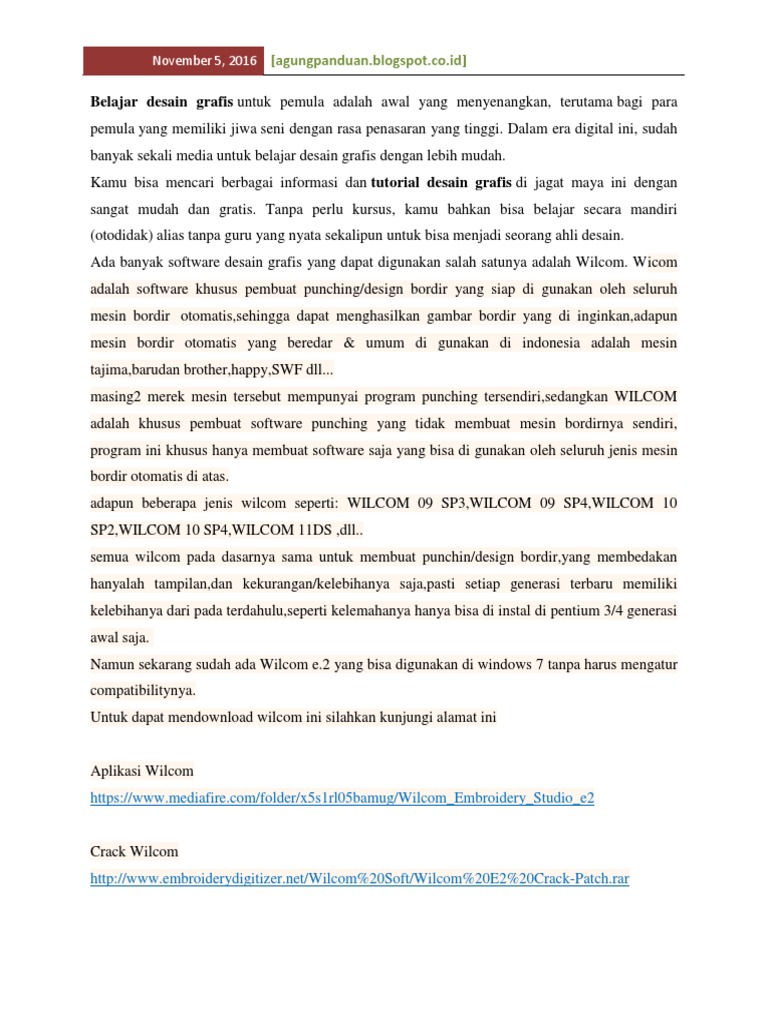 Cara Instlall Wilcom E2 | PDF