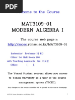 MAT3109-01 MODERN ALGEBRA I