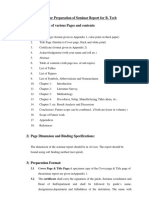 Format For Seminar Report