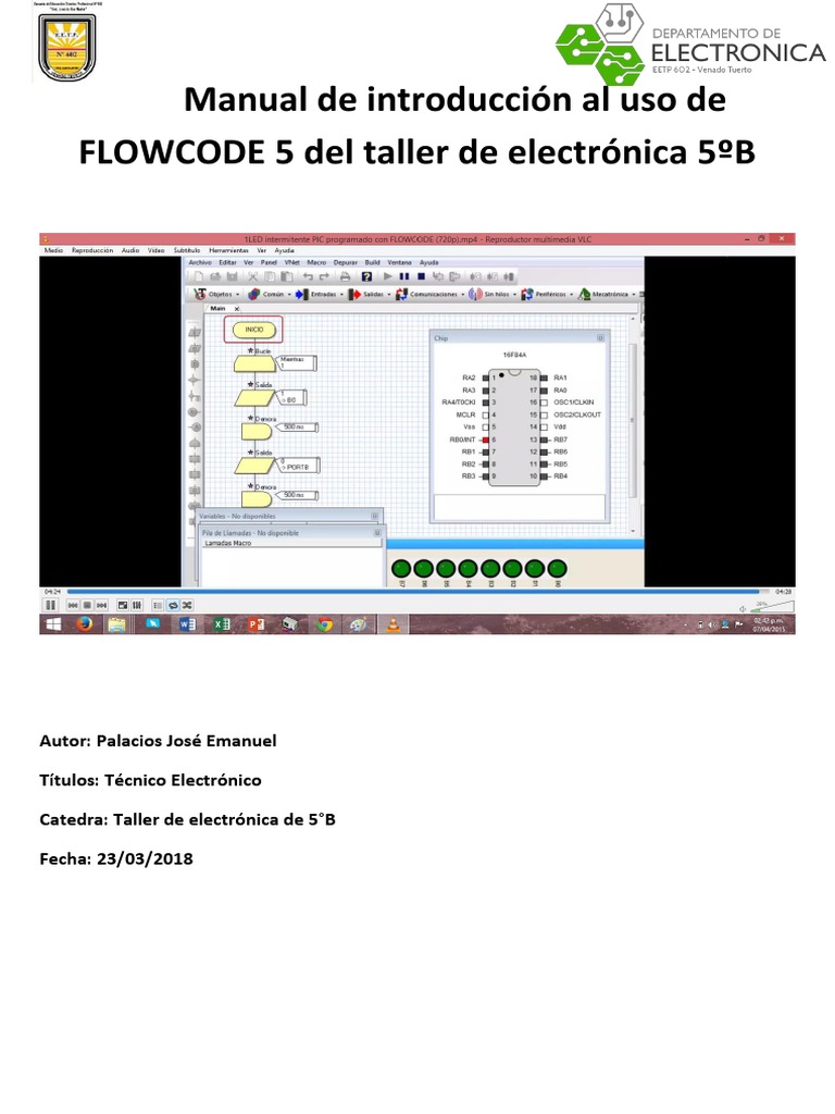 Introducción a FLOWCODE 5 en Electrónica | PDF | C (lenguaje de ...