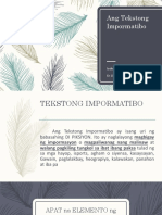 Ang Tekstong Impormatibo