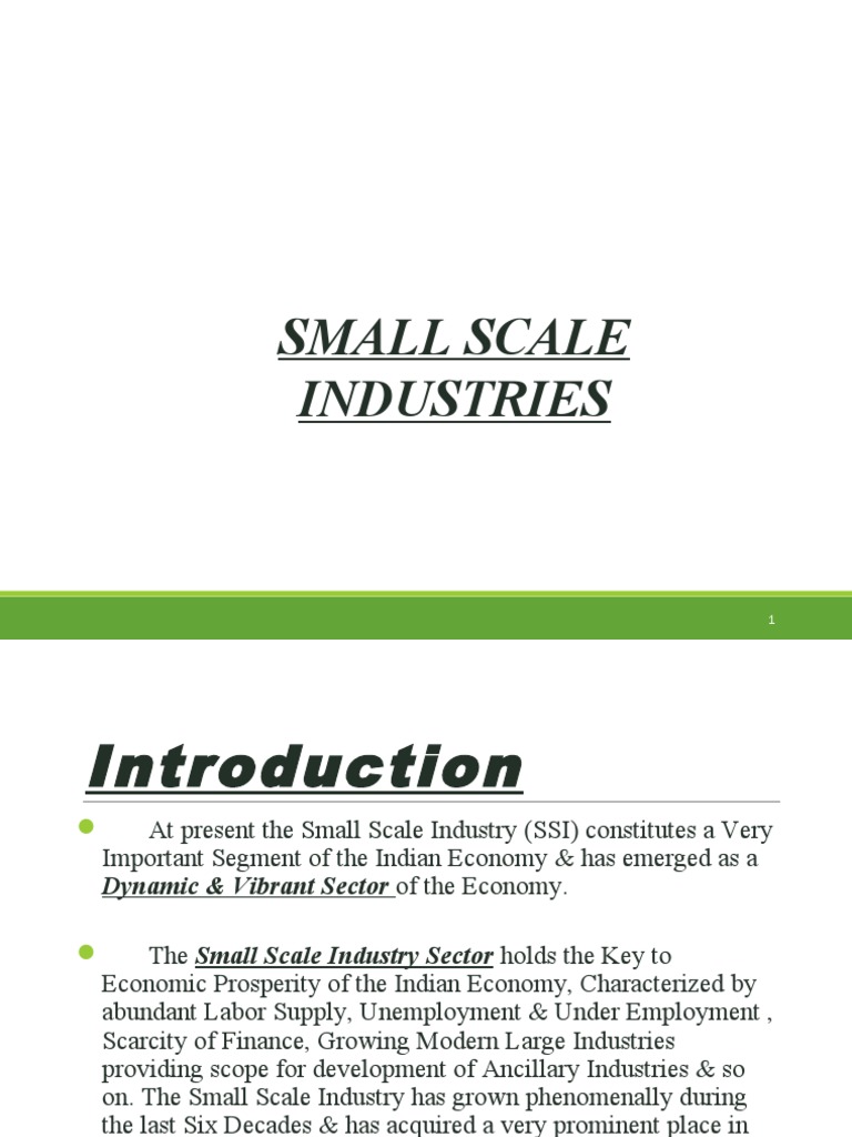 Importance of Small Scale Industries in India | PDF | World Trade ...