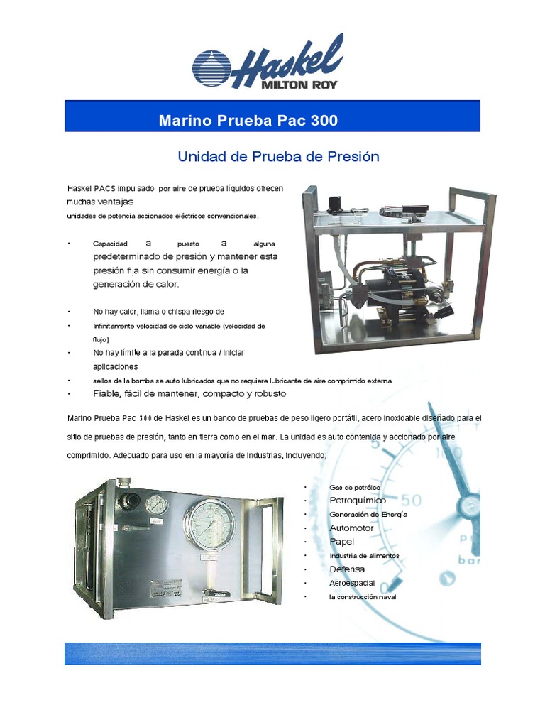 Offshore Test Pac 300.en - Es | PDF | Bomba | Generación eléctrica