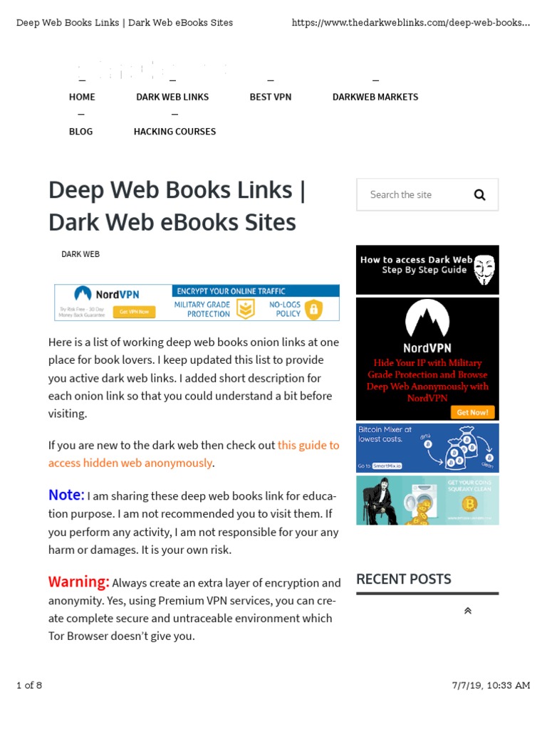 Deepweb Books | PDF | Tor (Anonymity Network) | World Wide Web