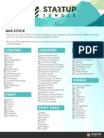 SUJ Bar Essentials Supply Checklist PDF