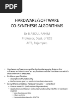 HWSW Co-Synthesis Algorithms