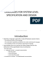 Languages For System Level Specification and Design