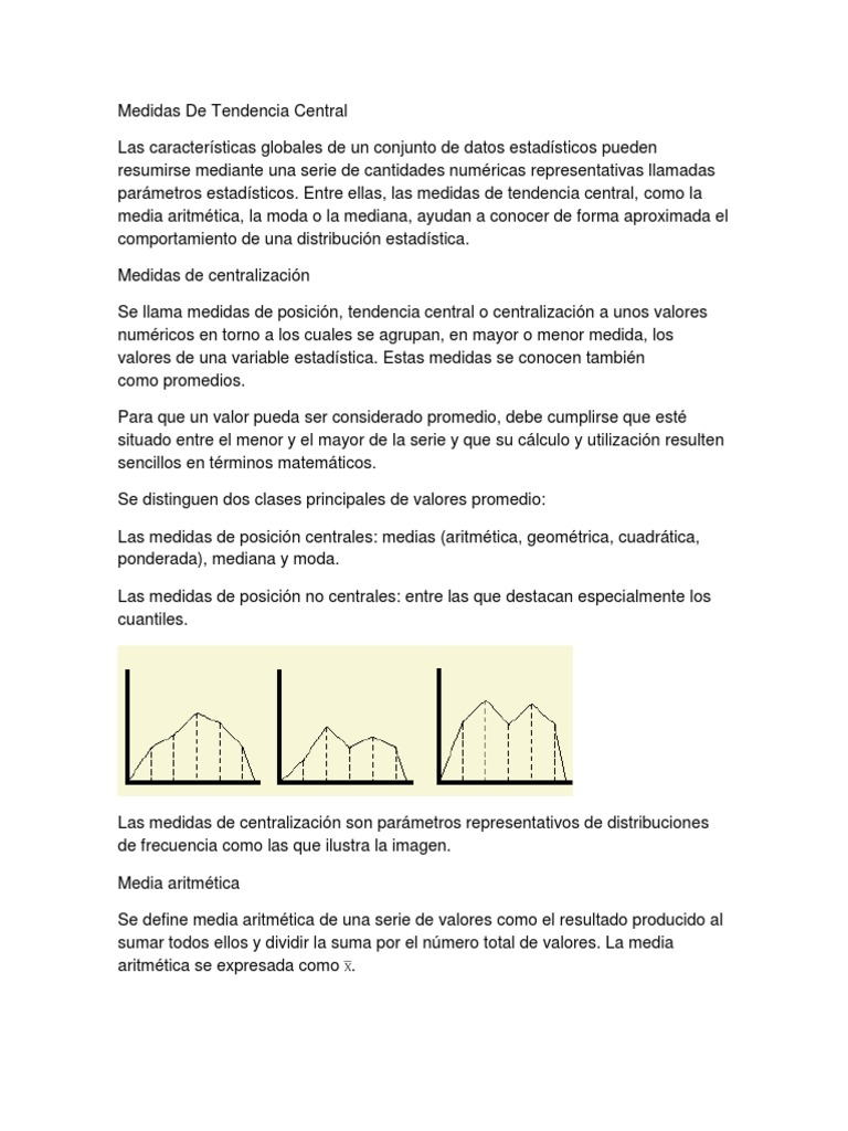 Medidas de Tendencia Central | PDF | Mediana | Media