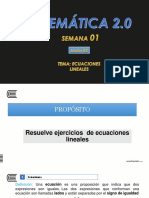 SEMANA-01-2-ECUACIONES LINEALES-MATE-2.0-2018-20