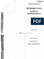 Lorenzo, Javier de - Introduccion Al Estilo Matemático - Tecnos (2007) PDF