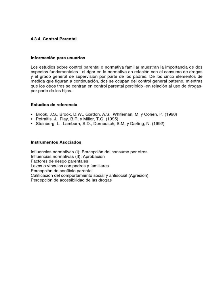 Control Parental PDF | PDF | Conceptos psicologicos | Sicología