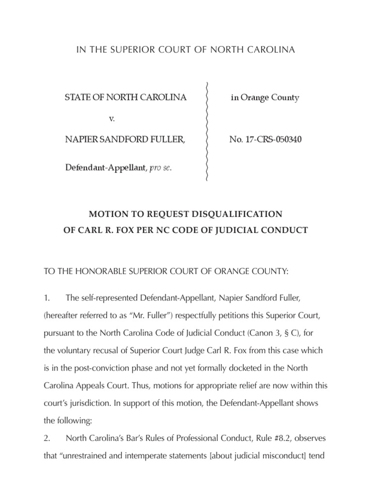 Motion To Disqualify Carl R. Fox | PDF | Americans With Disabilities Act Of  1990 | Lawsuit