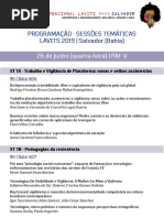 Programação Sessões Temáticas_LAVITS 2019