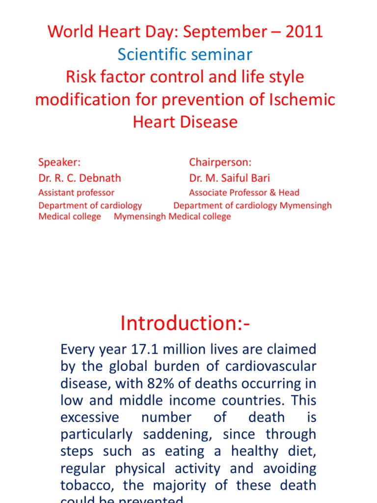 Preventing Ischemic Heart Disease Through Risk Factor Control and ...