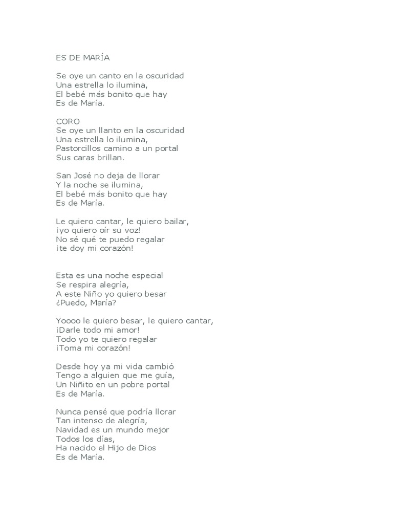 Letra Es de María