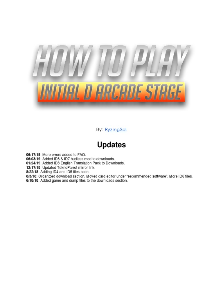 How To Play Initial D Arcade Stage On Pc W Teknoparrot Pdf Graphics Processing Unit Microsoft Windows