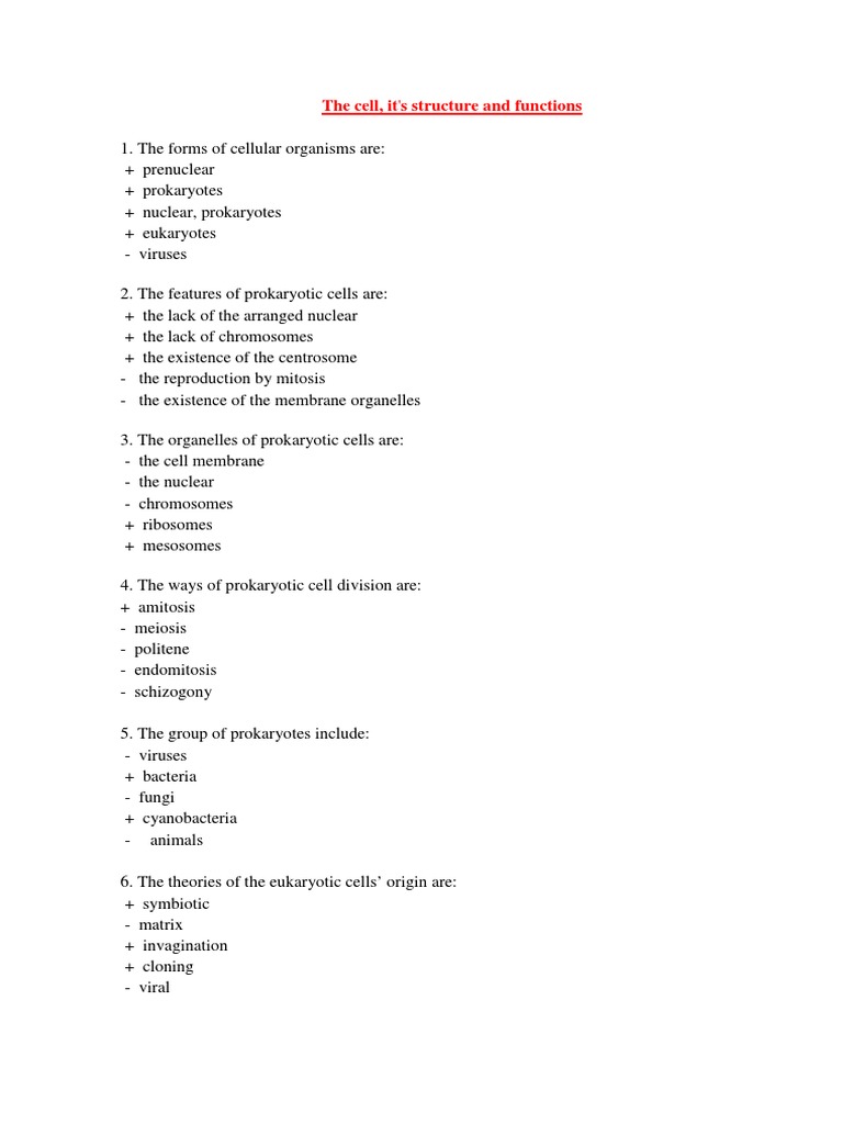 Cell Structure and Function Overview | PDF | Endoplasmic Reticulum ...
