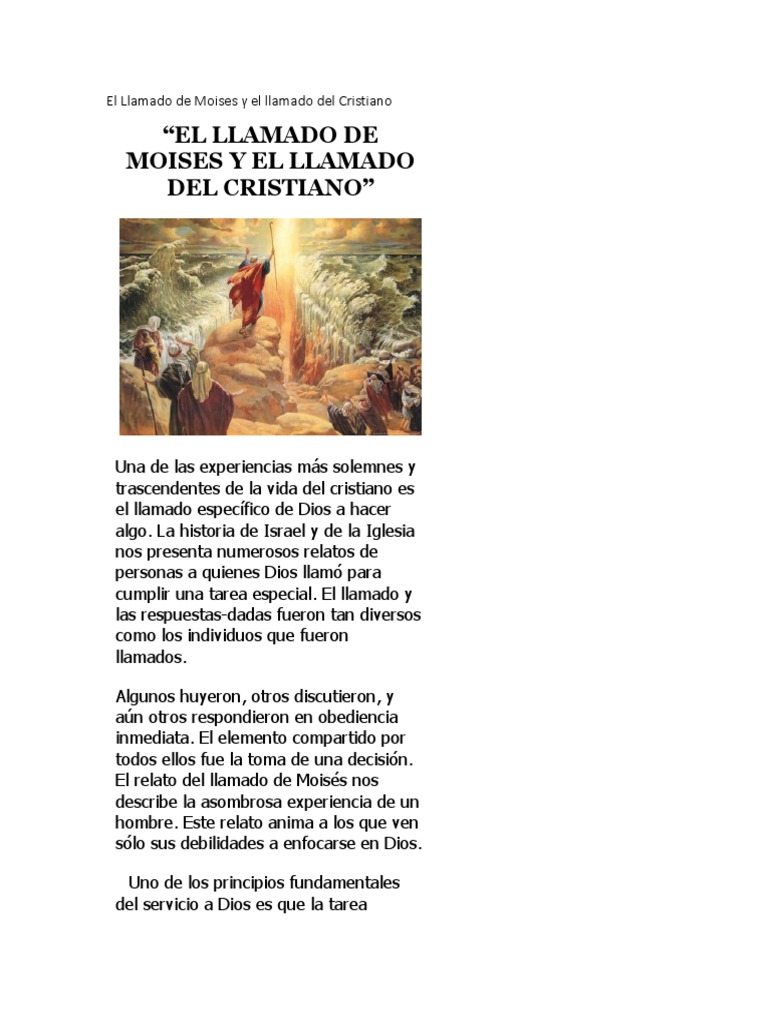 El Llamado de Moises. | PDF | Moisés | Dios