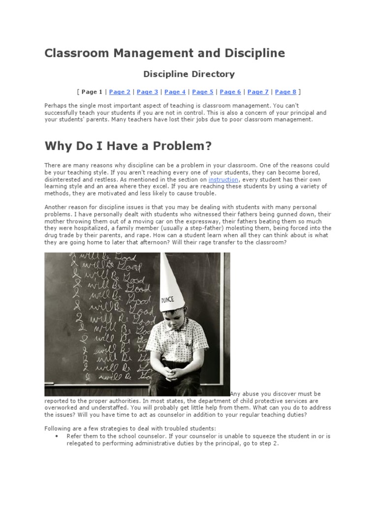 Effective Classroom Discipline Strategies | PDF | Classroom Management ...