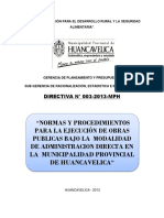 directiva 003-2013 NORMAS Y PROCEDIMIENTOS PARA EJECUCION DE OBRAS POR ADMINSITRACION DIRECTA.pdf