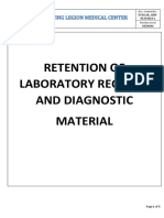 Sample of Retention of Laboratory Records and Diagnostic Material