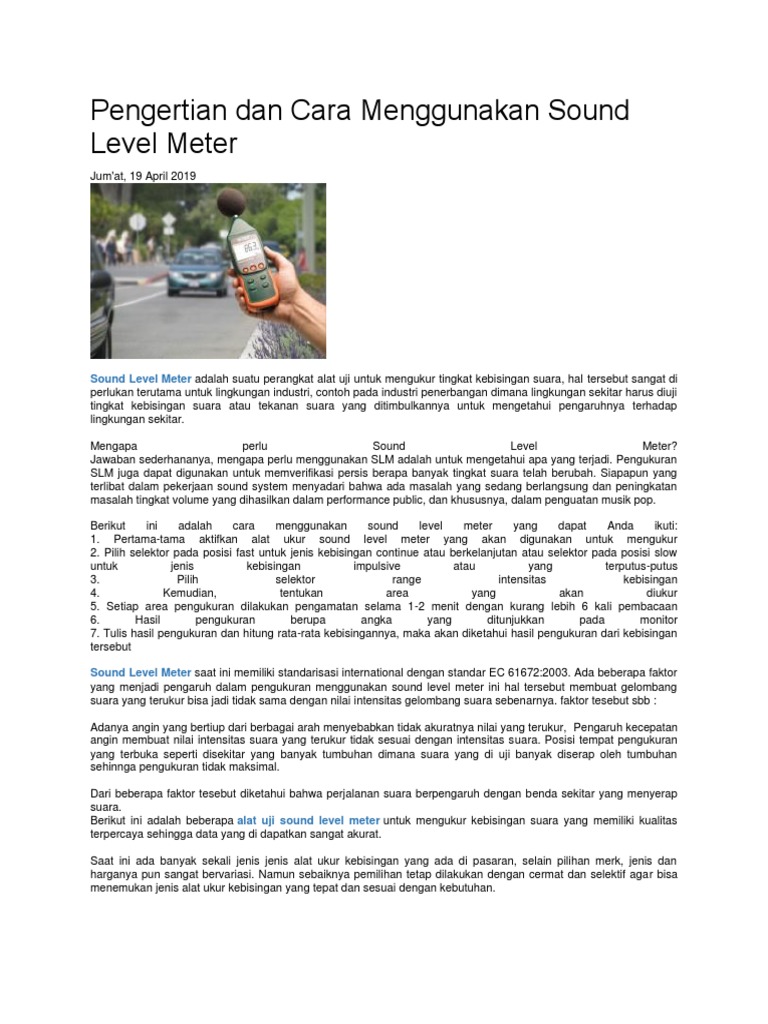 Cara Penggunaan Sound Level Meter Circuit Diagram