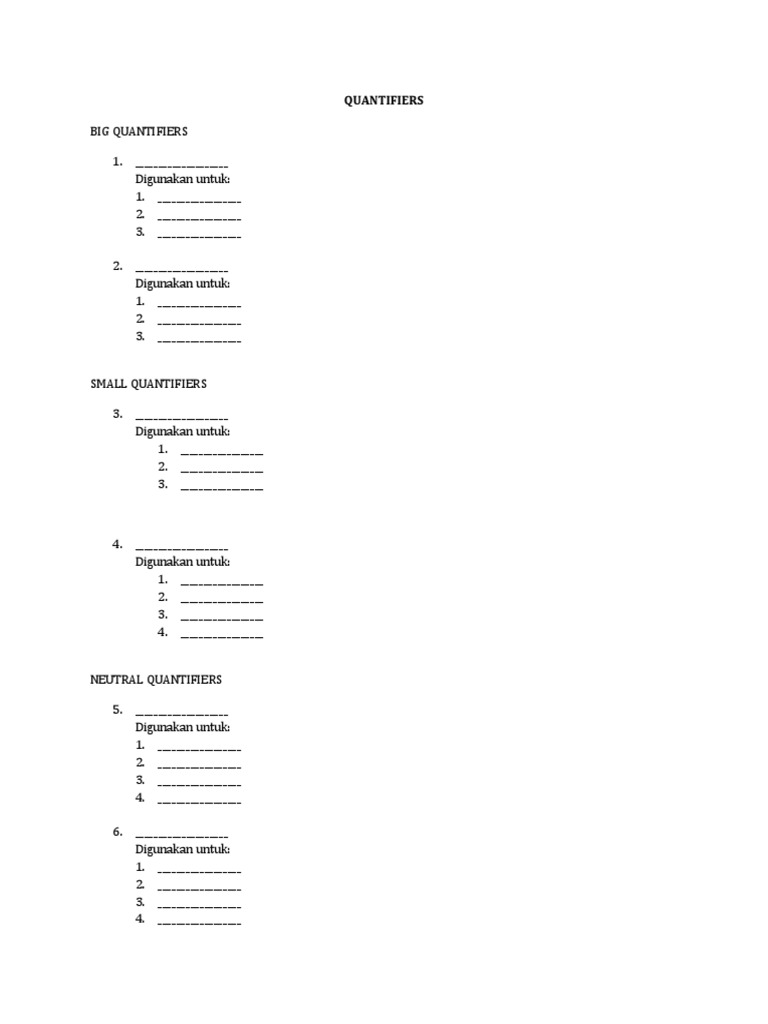 Quantifiers | PDF