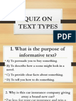 Quiz On Text Types