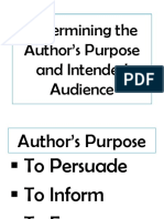 2 - Determining the Author’s Purpose and Intended Audience