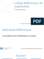 Individual Differences in L2 Acquisition: July 3 2 0 1 9