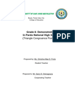 Grade 8-Demonstration in Pardo National High School (Triangle Congruence Postulate)