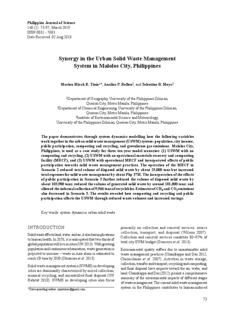 Synergy in Urban Waste Management | PDF | Waste Management | Municipal ...