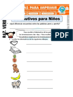 Ficha de Diminutivos para Niños para Segundo de Primaria