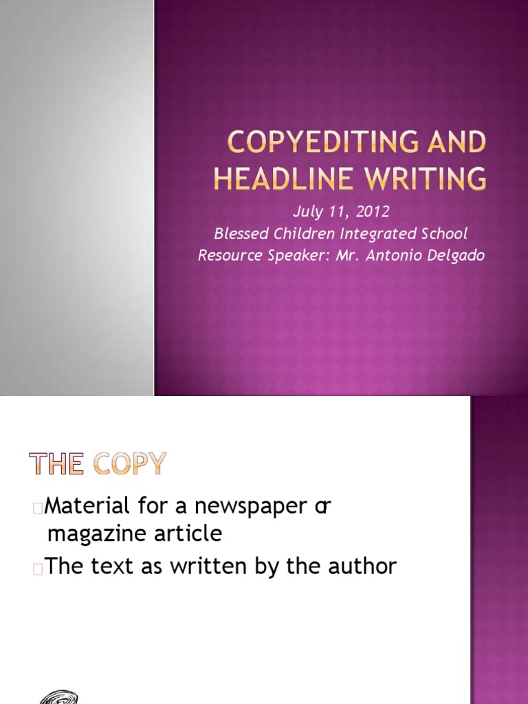 Copyediting Guidelines for News Articles | PDF | Copy Editing ...