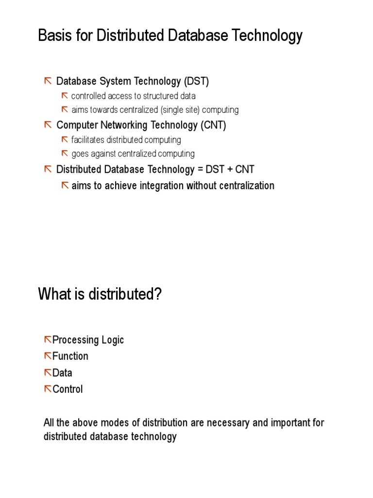 Basis For Distributed Database Technology | PDF | Databases | Database ...
