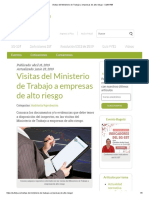 Visitas del Ministerio de Trabajo a empresas de alto riesgo - SafetYA®