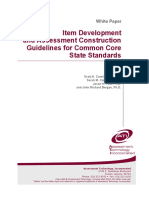 Item Development and Assessment Construction Guidelines For Common Core State Standards