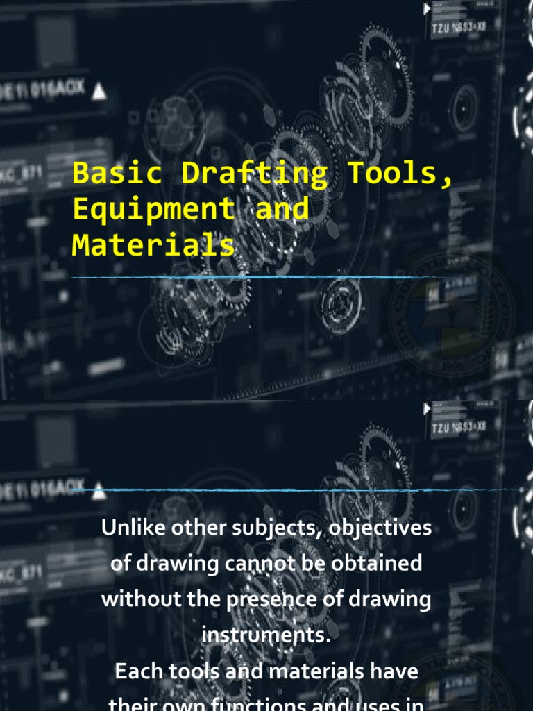 Essential Drafting Tools and Materials | PDF | Technical Drawing | Drawing