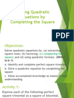 Completing The Square 2019