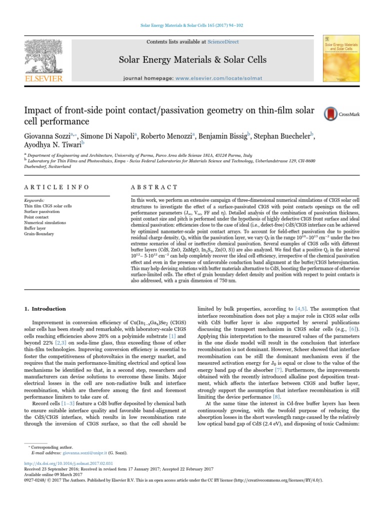 Thin Film Solar Cell Efficiency | PDF | Solar Cell | Thin Film Solar Cell