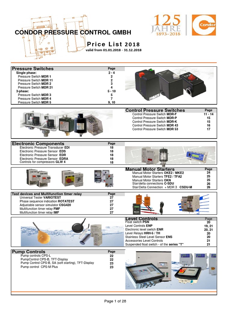 Condor Price List 2018 Customer (Schwarz) | PDF | Relay | Switch