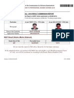 Neet (Ug) - 2019 Result Submission Report: Particular As Per NEET (UG) - NTA Data As Per KEAM 2019 - CEE Data