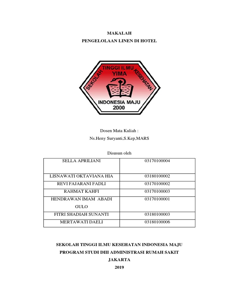 Makalah Pengelolaan Linen Di Hotel