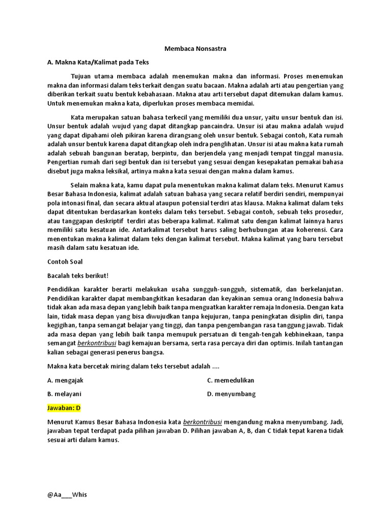 Teks Non Sastra Belajar