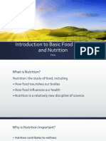 Introduction To Basic Food Science and Nutrition